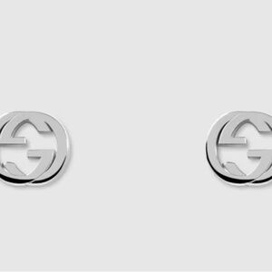 Gucci Metallic Logo Stud Earrings AUTHENTIC
